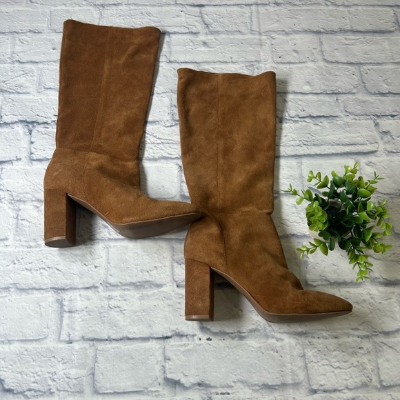 Chinese Laundry “Kraft” Tan Suede Knee-High Heeled Boots. Size 8.5 - Picture 1 of 8